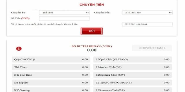 12bet cung cấp cho người dùng 2 phương thức rút tiền tiện lợi